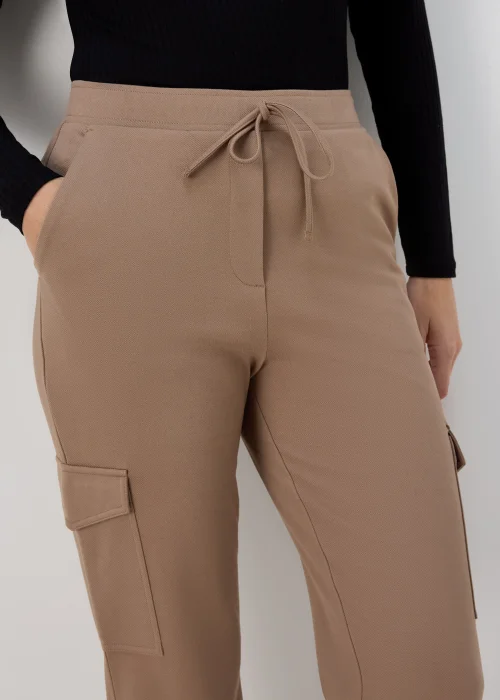 Beige Cargo Ponte Trousers - Size 8 Image 3
