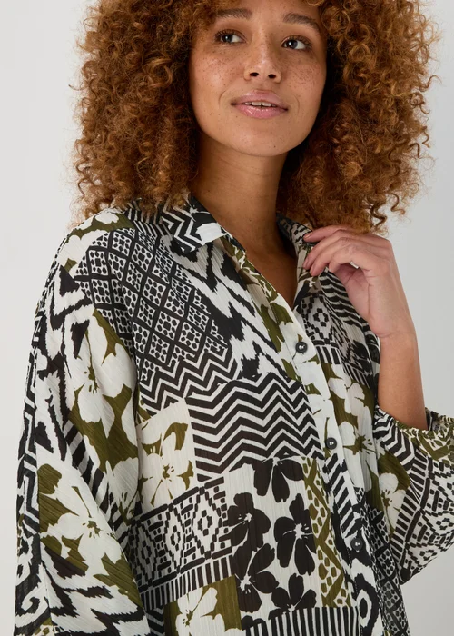 Multi Print Long Sleeve Bubble Top - 8 Image 3