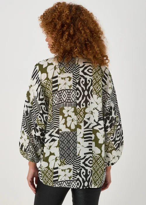 Multi Print Long Sleeve Bubble Top - 8 Image 2