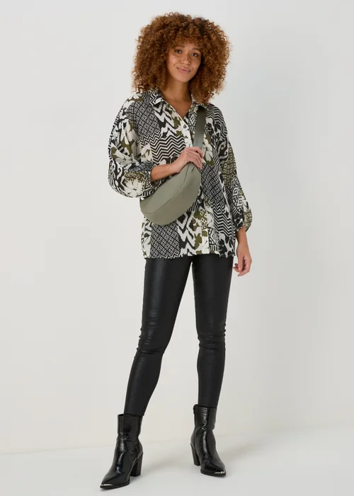 Multi Print Long Sleeve Bubble Top - 8 Image 4