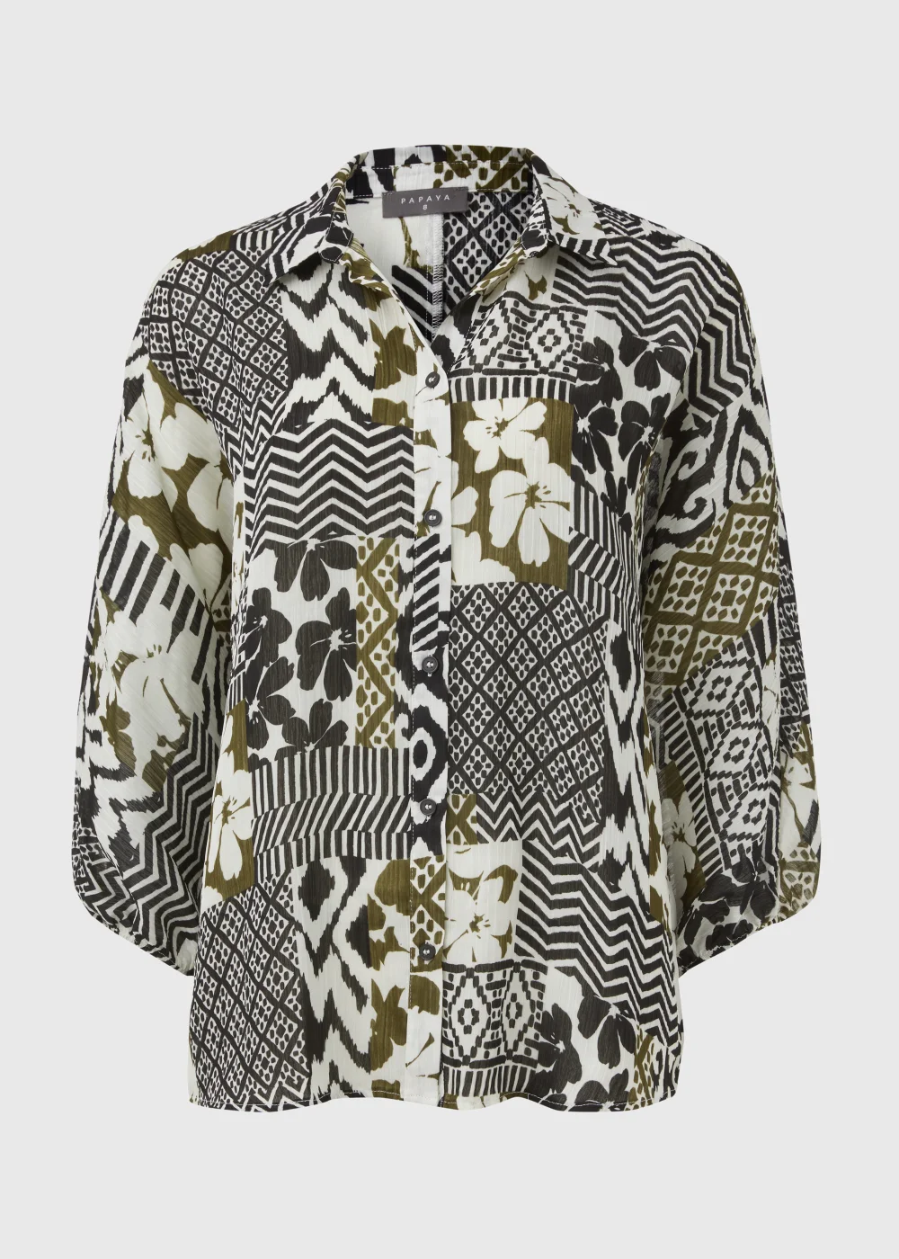 Multi Print Long Sleeve Bubble Top - 8 Image 5