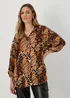 Brown Tiger Print Shirt - 8 Image 1