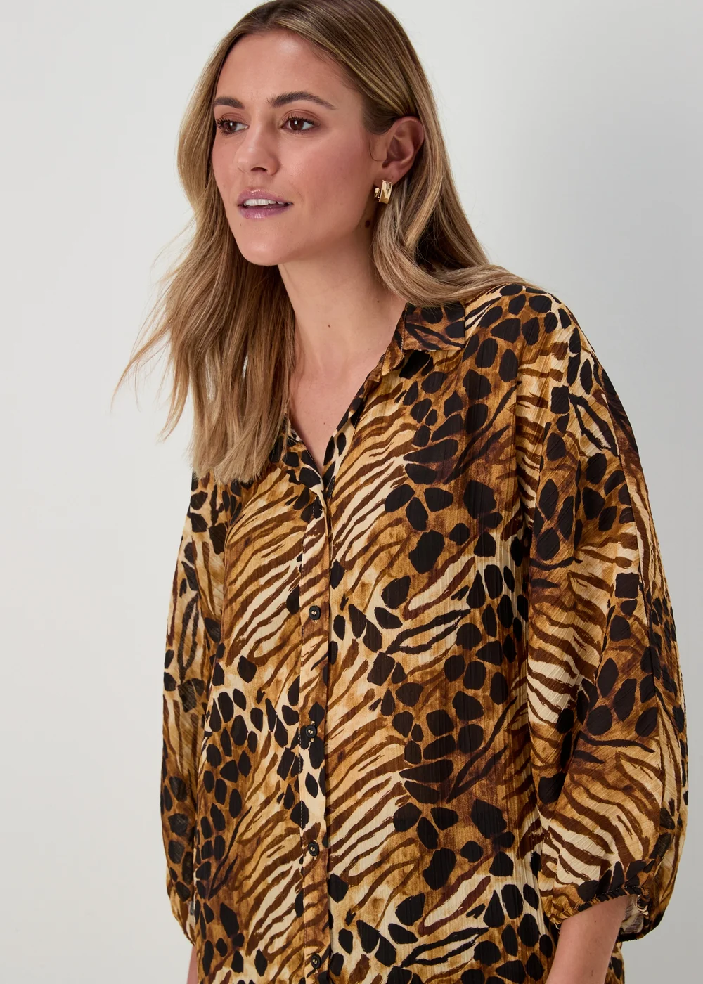 Brown Tiger Print Shirt - 8 Image 3