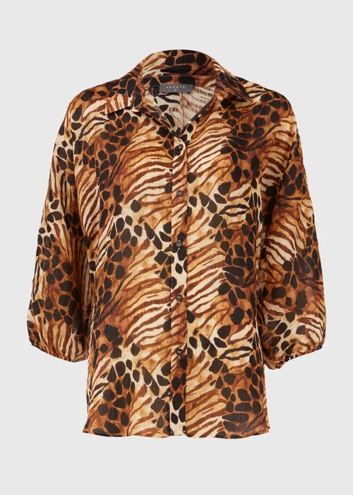Brown Tiger Print Shirt - 8 Image 5