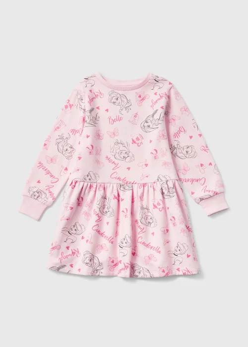 Kids Pink Disney Princess Sweatshirt Dress (4-9yrs) - 3 Yrs Image 1