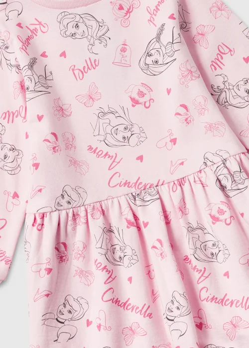 Kids Pink Disney Princess Sweatshirt Dress (4-9yrs) - 3 Yrs Image 2