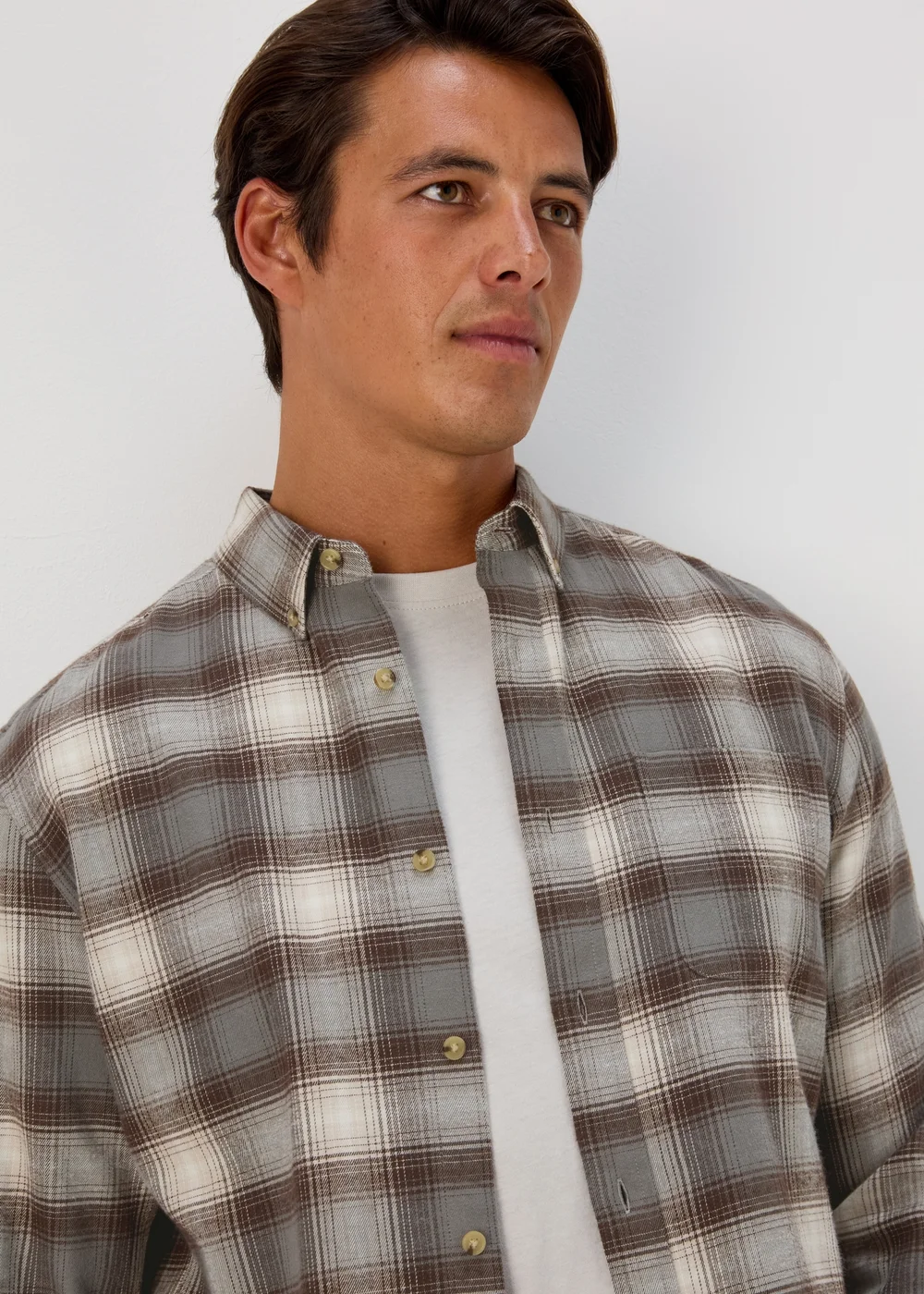 Brown Check Long Sleeve Shirt - S Image 3