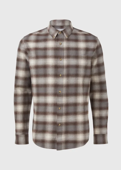 Brown Check Long Sleeve Shirt - S Image 5