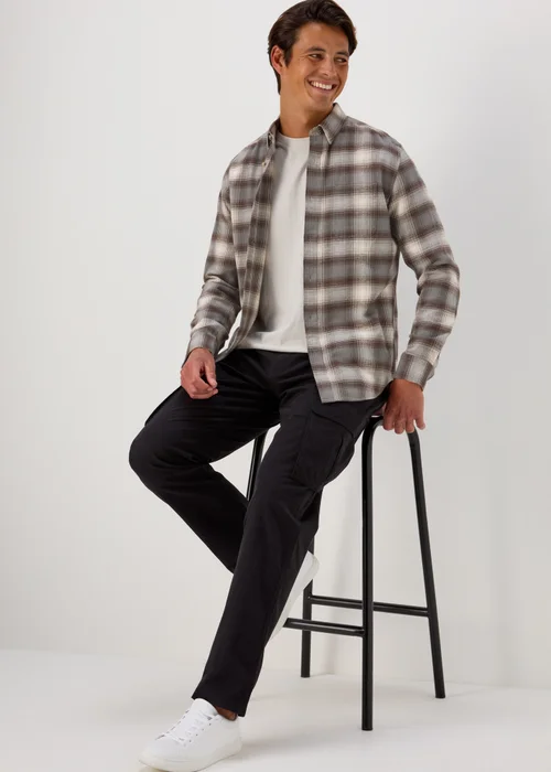 Brown Check Long Sleeve Shirt - S Image 4