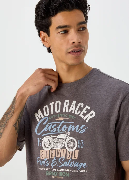 Grey Racer Print T-Shirt - Small Image 3