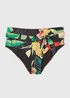 Multicoloured Floral Print High Waisted Bikini Briefs - Size 10 Image 1