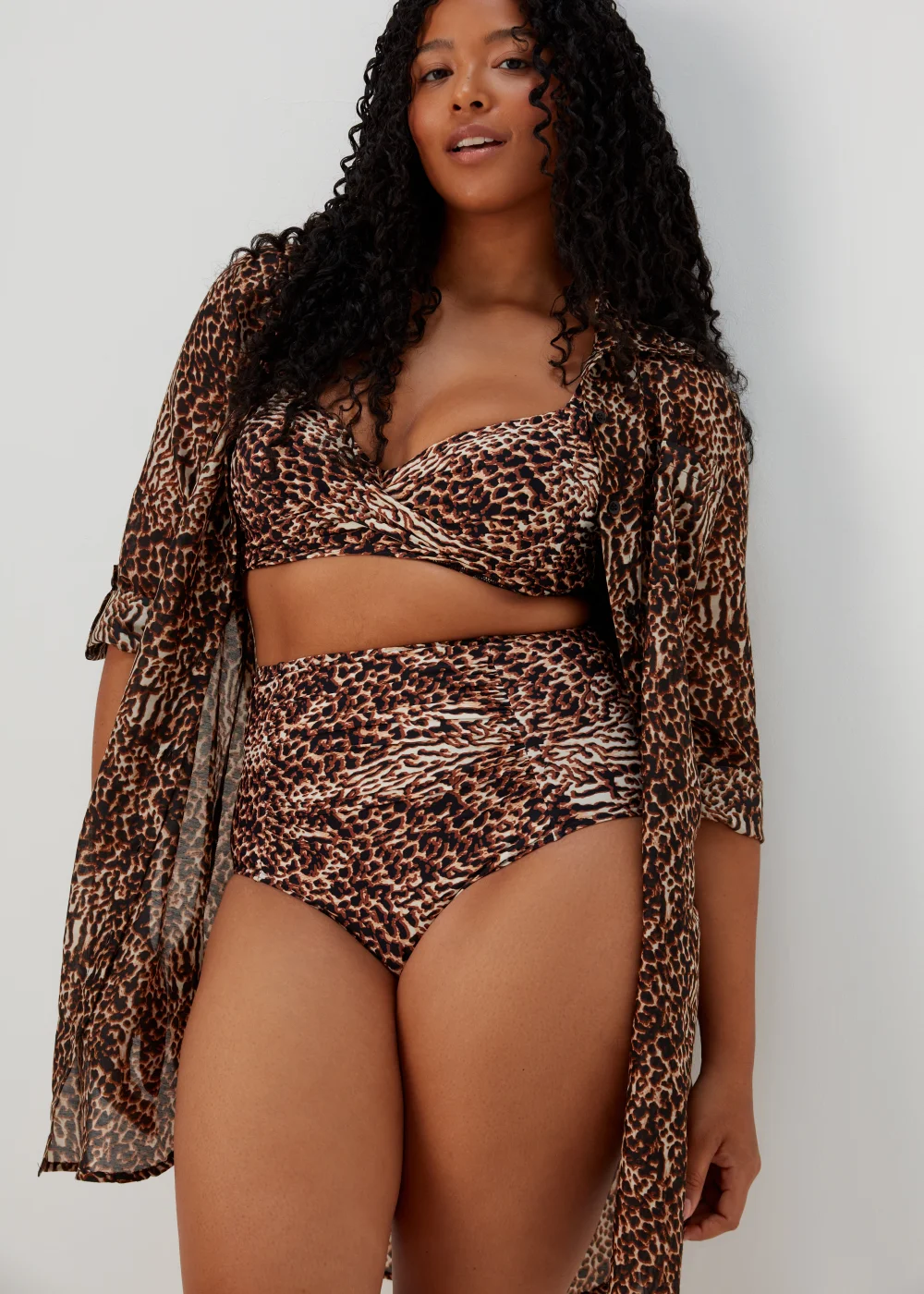 Black Animal Print Beach Shirt - Extra small Image 1