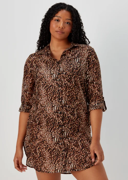 Black Animal Print Beach Shirt - Extra small Image 3