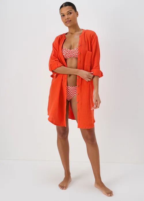 Orange Double Cloth Shirt - XS Image 1