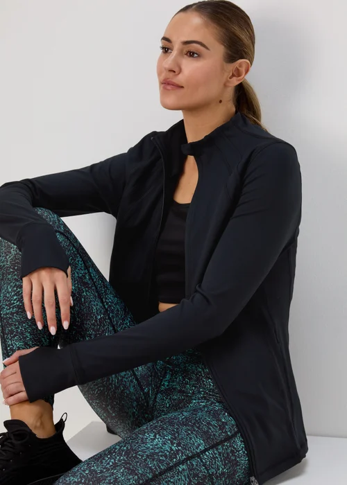 Souluxe Black Seam Detail Zip Up Sports Jacket - S Image 4