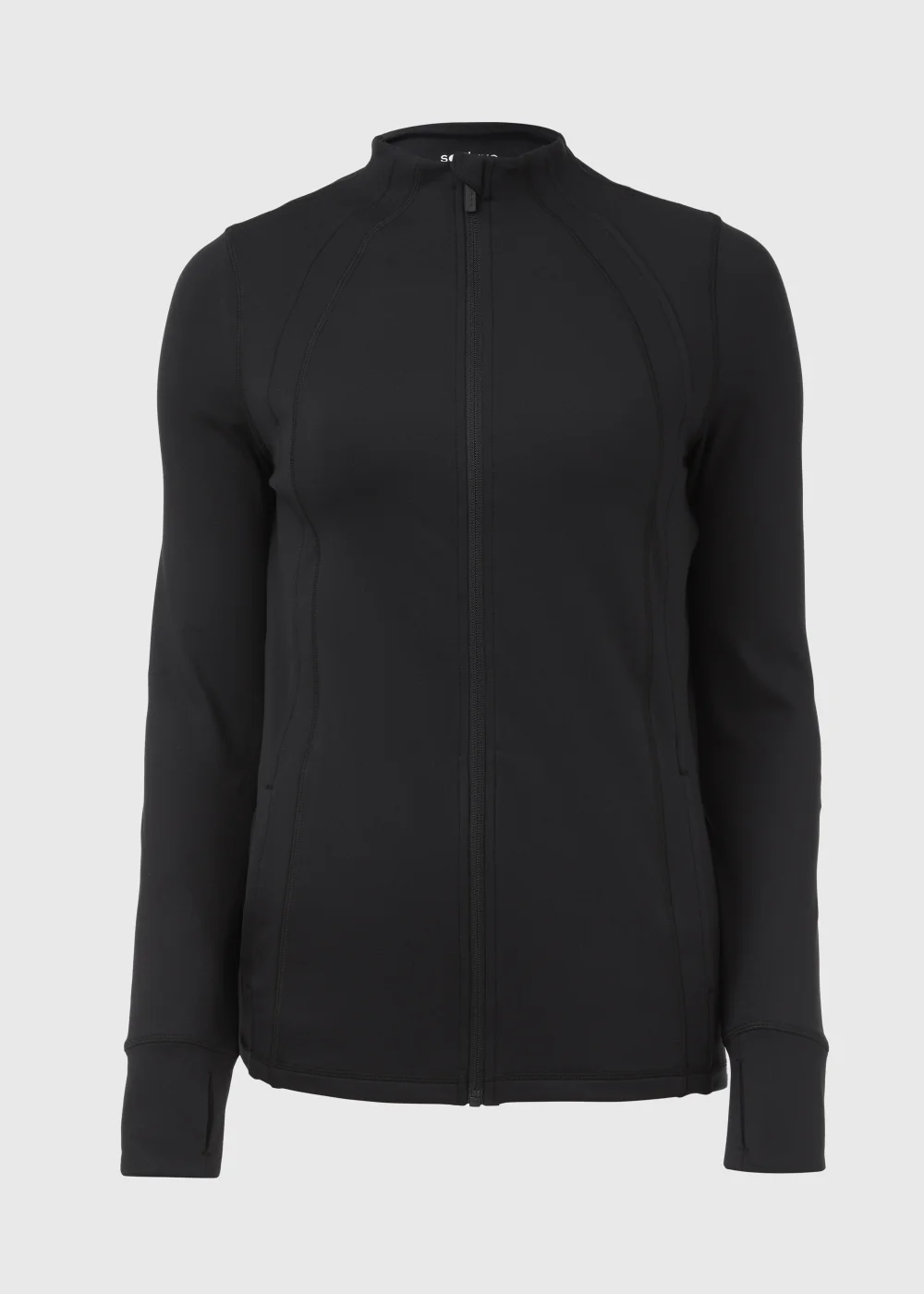 Souluxe Black Seam Detail Zip Up Sports Jacket - S Image 5