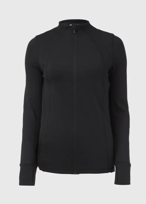 Souluxe Black Seam Detail Zip Up Sports Jacket - S Image 5