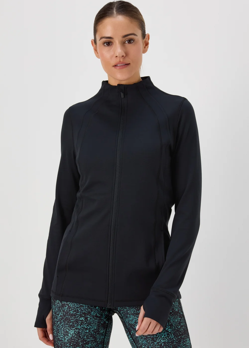 Souluxe Black Seam Detail Zip Up Sports Jacket - S Image 1