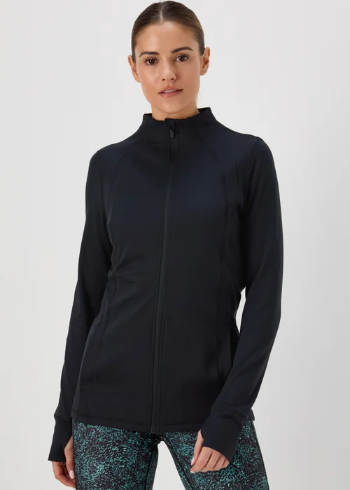 Souluxe Black Seam Detail Zip Up Sports Jacket - S Image 1