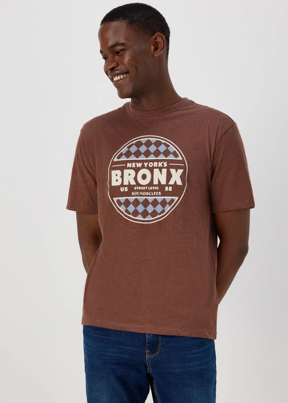 Brown Beer Print T-Shirt - S Image 1