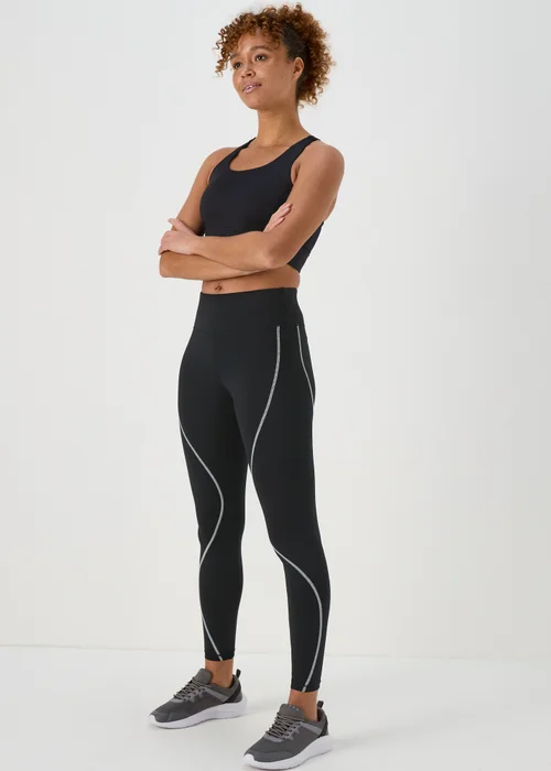 Souluxe Black Overlock Leggings - 8 Image 1