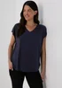 Souluxe Navy V-Neck Shirt - Small Image 1