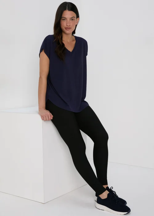 Souluxe Navy V-Neck Shirt - Small Image 4