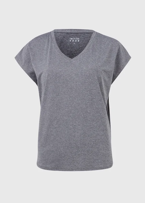 Souluxe Charcoal V Neck T-Shirt - Small Image 5