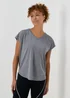 Souluxe Charcoal V Neck T-Shirt - Small Image 1