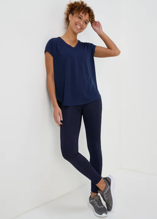 Souluxe Navy Mesh Panel Leggings - 8 Image 4