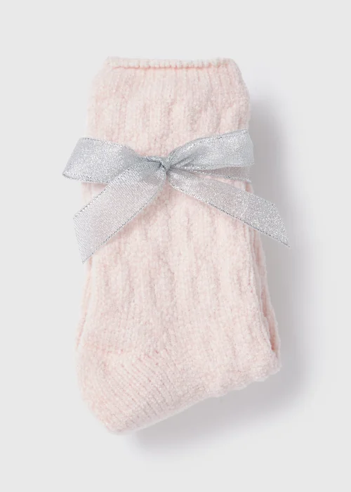 Pink Textured Cosy Socks - One Size Image 1