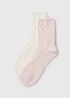 Pink Textured Cosy Socks - One Size Image 2