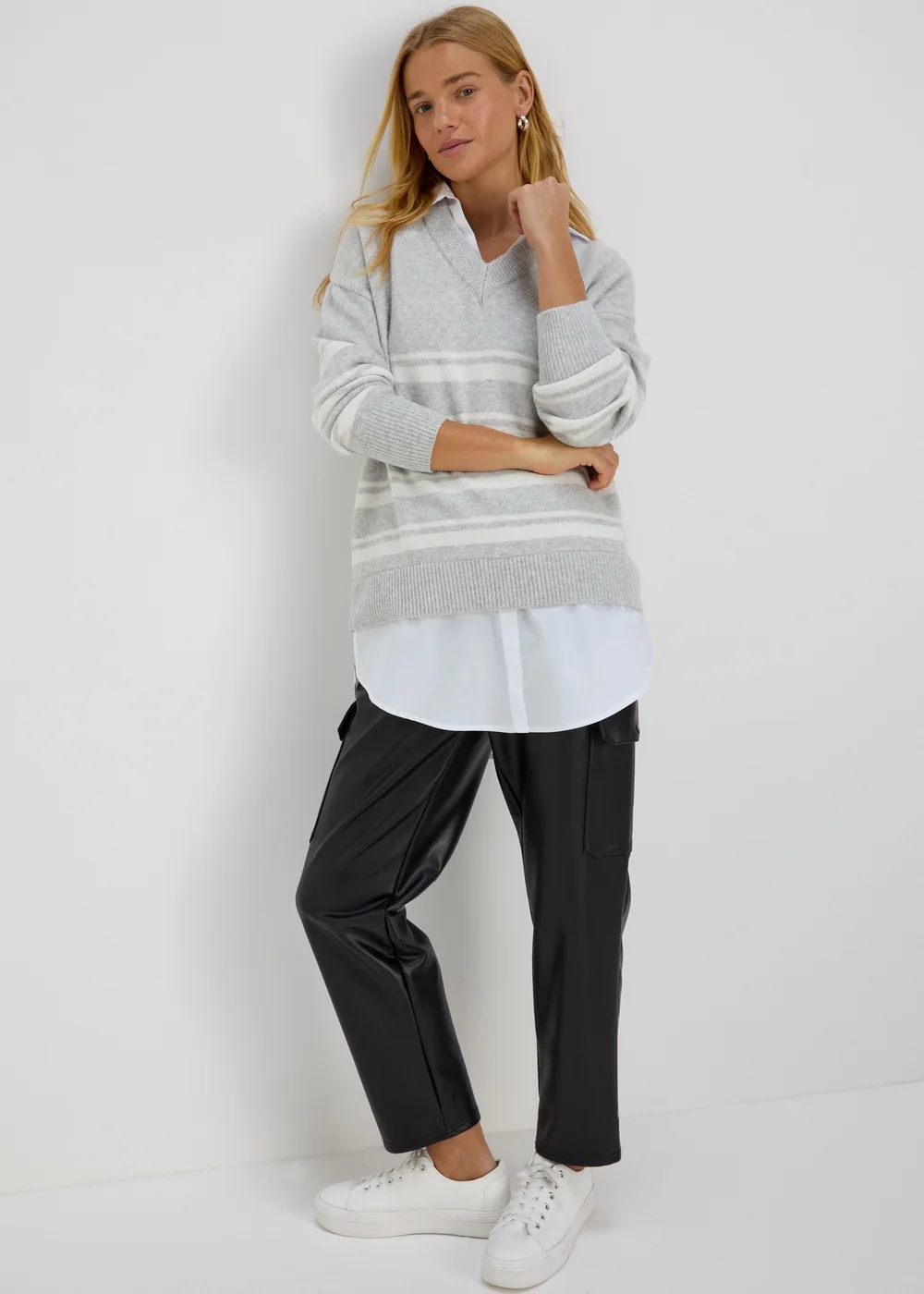 Grey Stripe 2 In 1 Shirt - XS Image 4