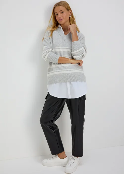 Grey Stripe 2 In 1 Shirt - XS Image 4