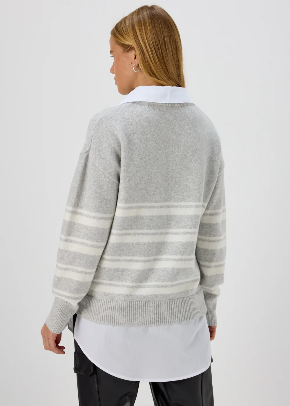 Grey Stripe 2 In 1 Shirt - XS Image 2