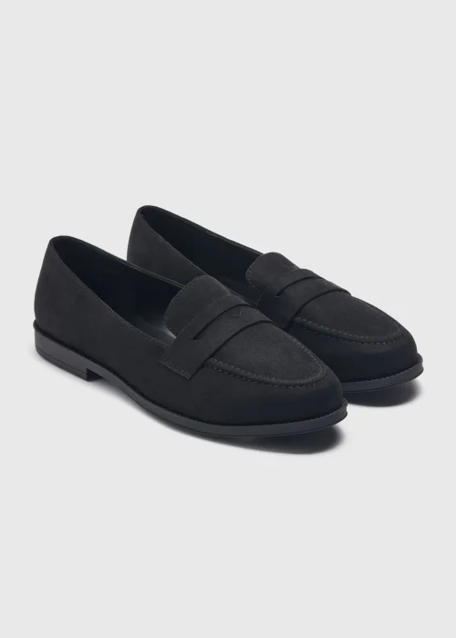 Black Basic Wide Fit Loafers - Size 3 Image 1