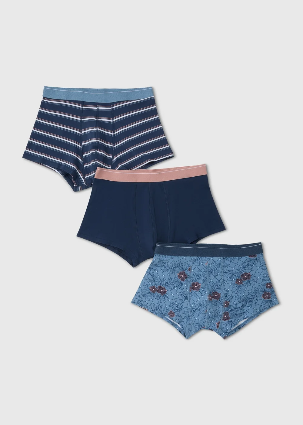 3 Pack Blue Hipster Briefs - Small Image 1