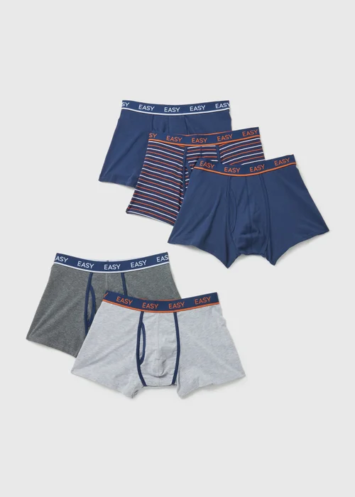 5 Pack Orange & Blue Stripe Keyhole Briefs - XS Image 1