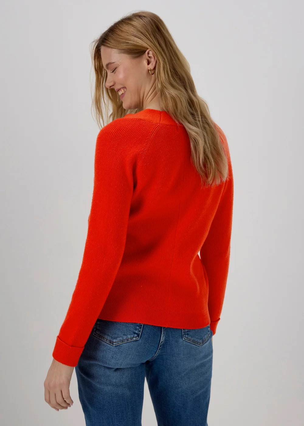 Red Button Crewneck Cardigan - XS Image 2