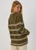 Khaki Rib Ottoman Stripe Jumper - XS Image 2