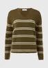 Khaki Rib Ottoman Stripe Jumper - XS Image 5