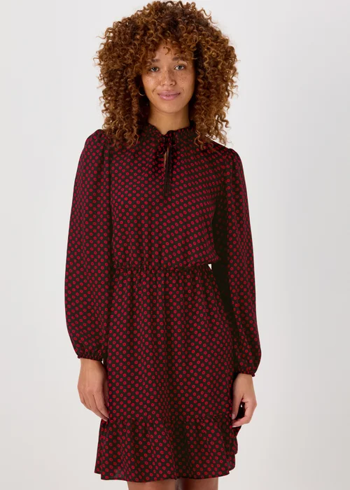 Red Floral Print Bubble Mini Dress - 8 Image 1