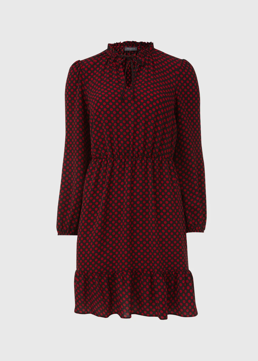 Red Floral Print Bubble Mini Dress - 8 Image 5