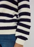 Cream & Navy Stripe Cable Jumper - XS Image 5
