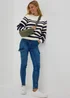 Cream & Navy Stripe Cable Jumper - XS Image 4