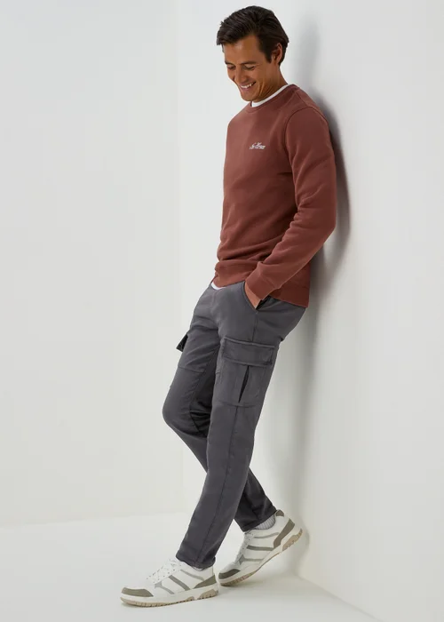 Charcoal Knitted Cargo Joggers - 30 Waist Regular Image 1
