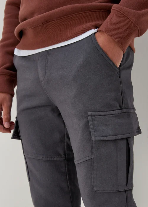 Charcoal Knitted Cargo Joggers - 30 Waist Regular Image 3