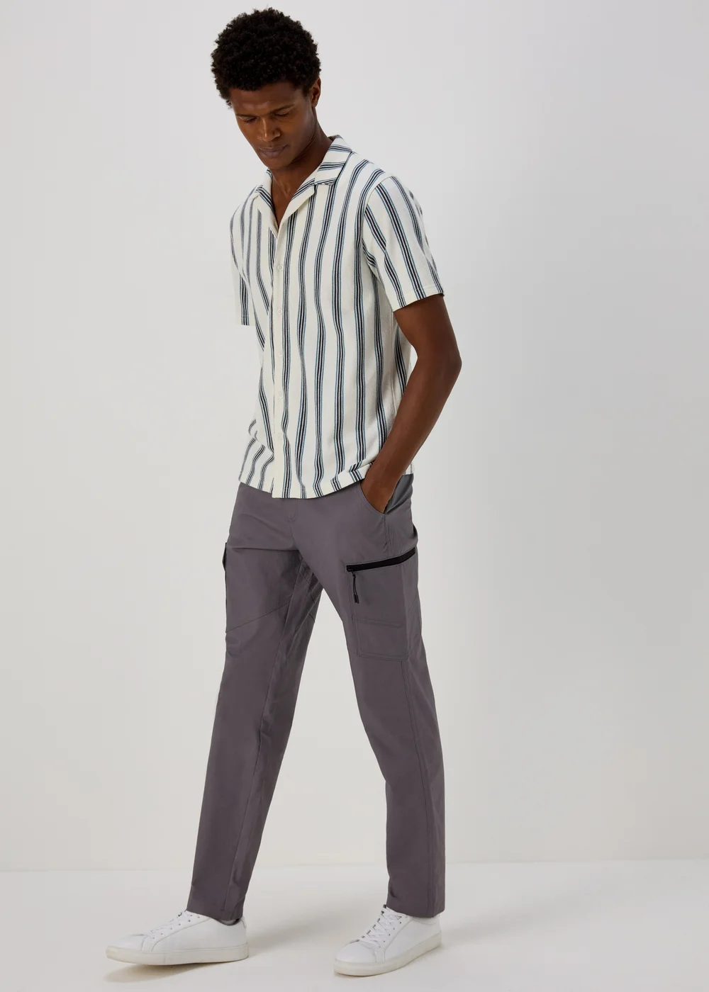 Grey Belted Trekking Trousers - 30 Waist Regular Image 1