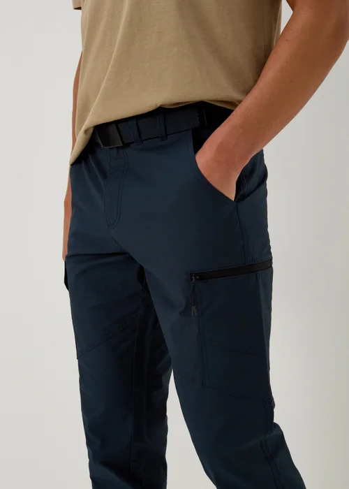 Navy Belted Trekking Trousers - 30 Waist Regular Image 3