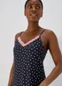Navy Mono Heart Print Nightie - Extra small Image 3